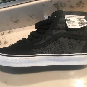 Vans Black and Gray High-Top Sneakers